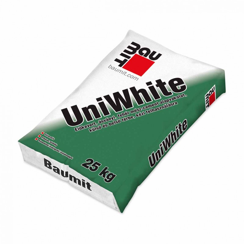 Baumit UniWhite univerzális, fehér színű alapvakolat - 25 kg