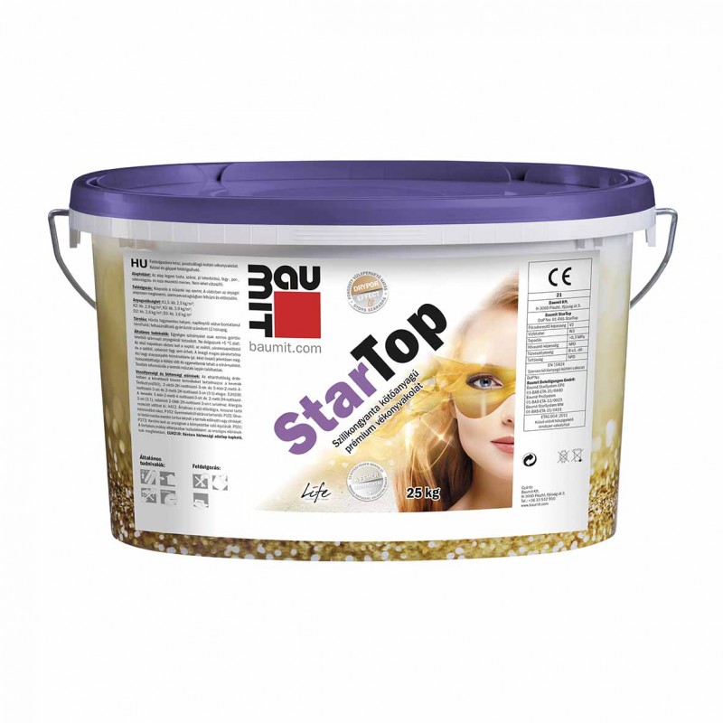 Baumit StarTop K2 szilikongyantás vékonyvakolat 25kg - II.színcsoport