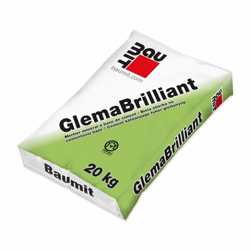 Baumit GlemaBrilliant - beltéri cementes hófehér glettanyag (0-3 mm) - 20 kg